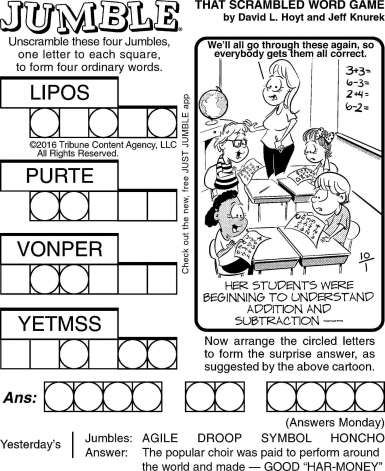 LIPOS O-O-O; PURTE OO---; VONPER -OO---; YETMSS --O-OO. Her students were beginning to understand addition and subtraction OOOO OO OOOO.